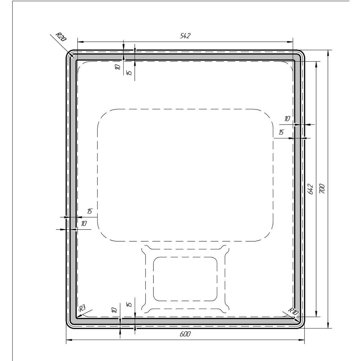 Зеркало Dreja Tiny 60 см, белый