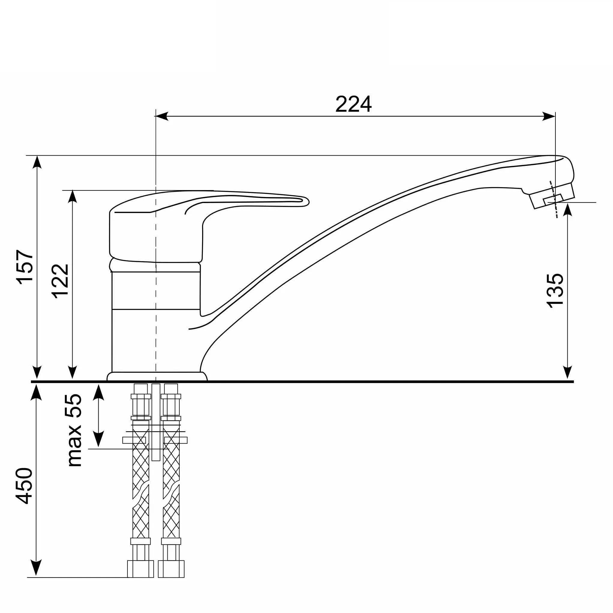 Смеситель для кухни Ulgran UQ-004-05, бетон