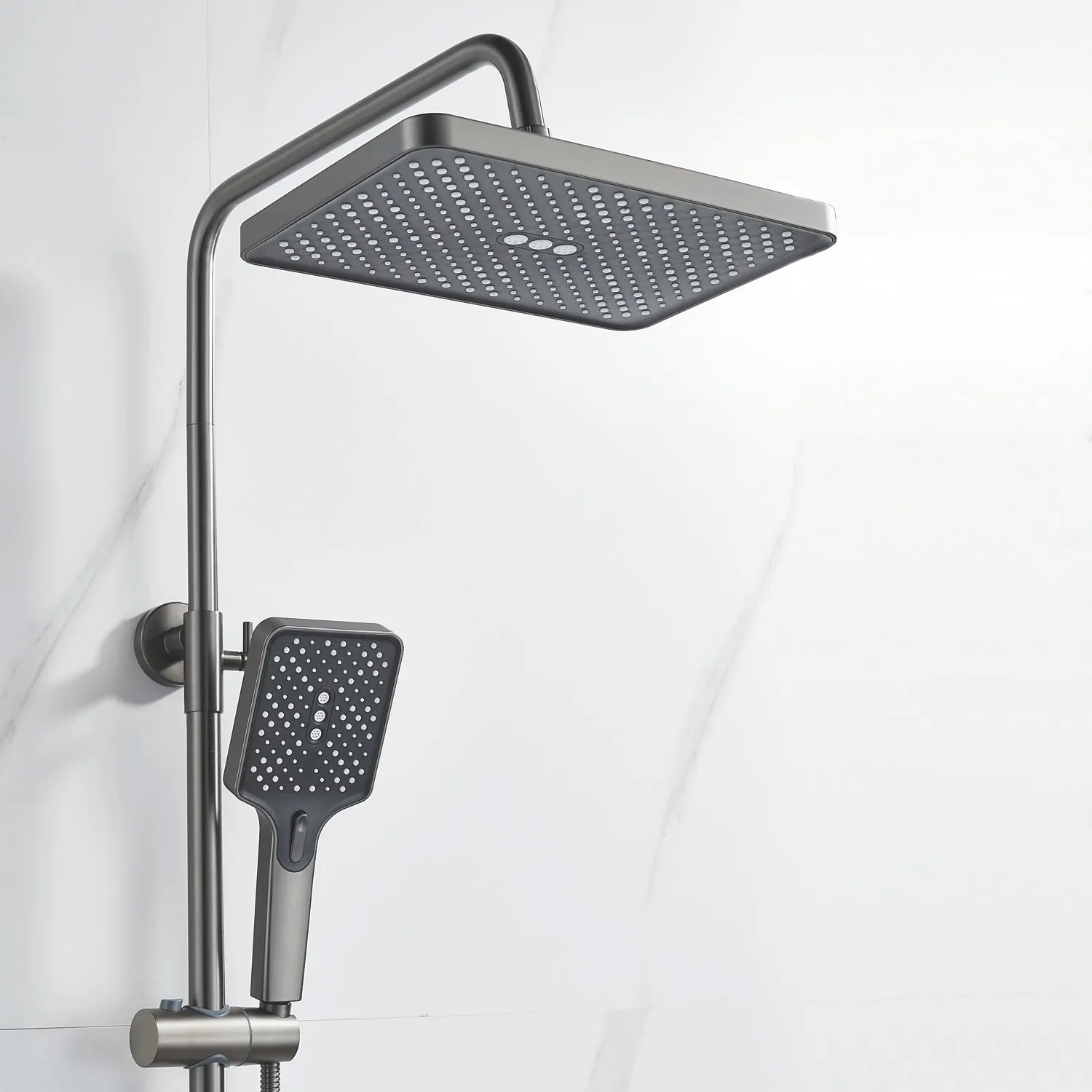 Душевая система Shevanik S6136T, оружейная сталь