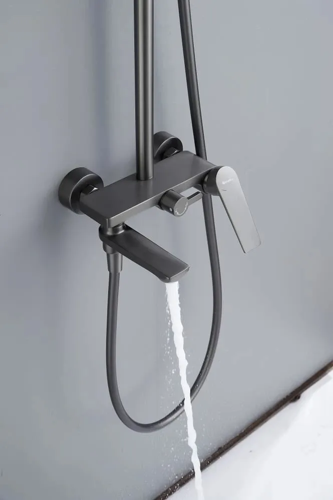 Душевая система Knotlor KN-62/GM, вороненая сталь