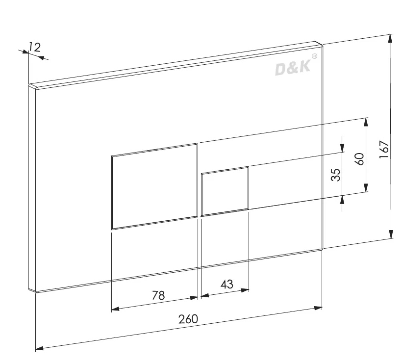 Клавиша смыва D&K Quadro (DB1519001)