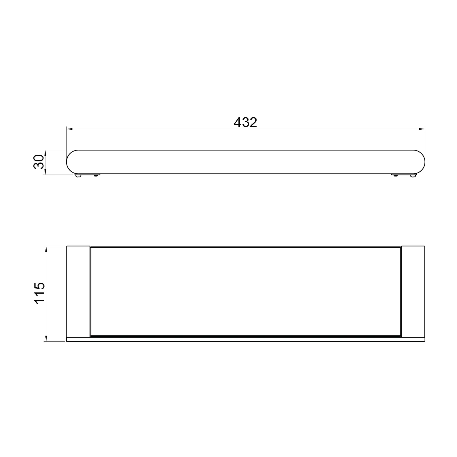 Полка стеклянная Timo Saona никель (13072/13)
