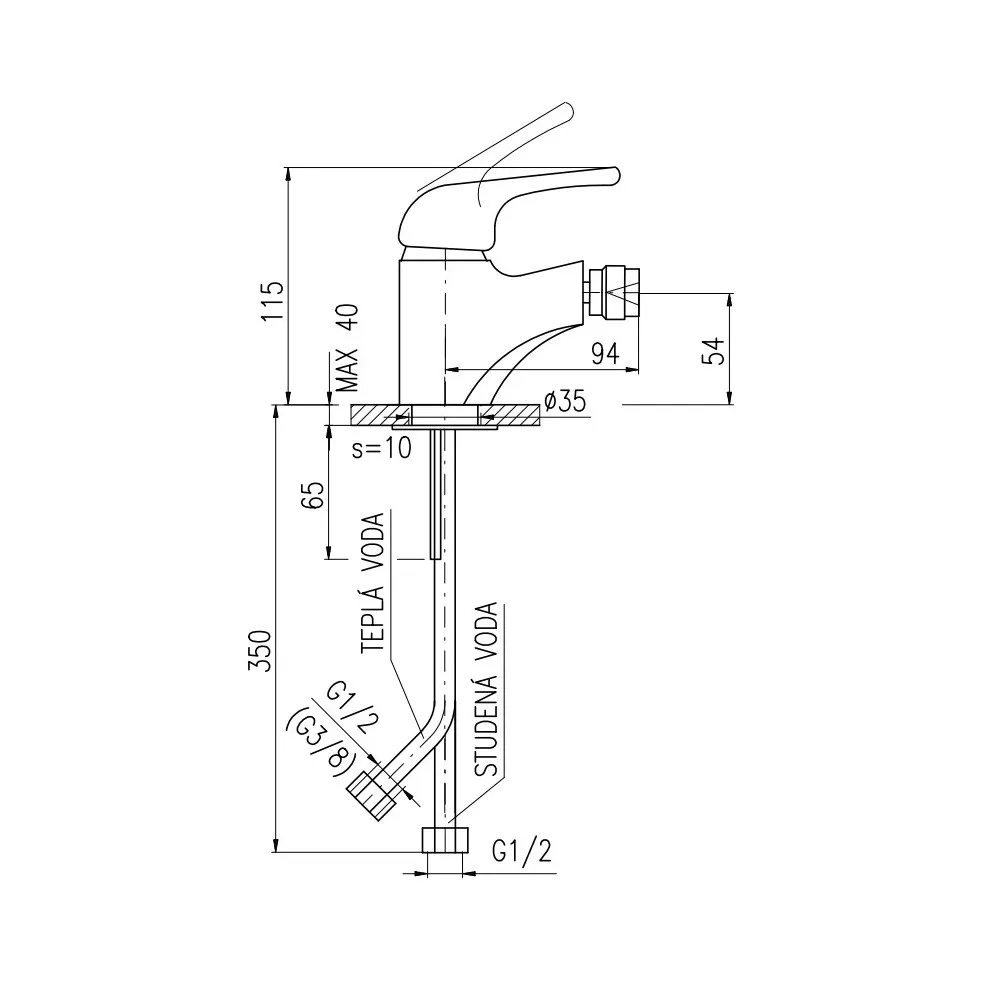 Смеситель для биде Rav Slezak SAZAVA SA044.5, хром