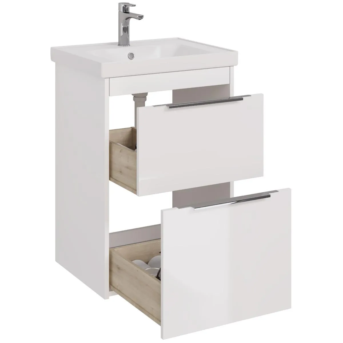 Тумба под раковину подвесная/напольная Dreja Prime 60 см, белый