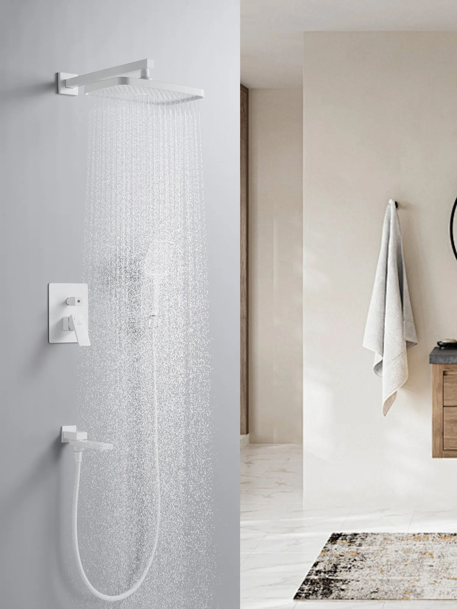 Душевая система встраиваемая Rose R2835C, белый