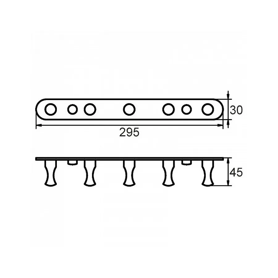 Планка с крючками для полотенец D-Lin D201802, хром