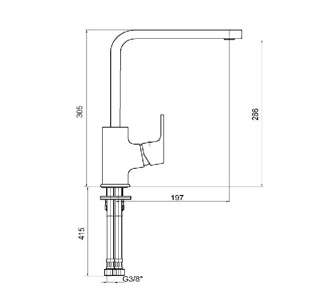 Смеситель для раковины E.C.A TIERA 286, красный хром (103318123EX)