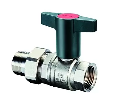 Краны шаровые Oventrop Optibal 10757 с американкой и с высокой Т-ручкой