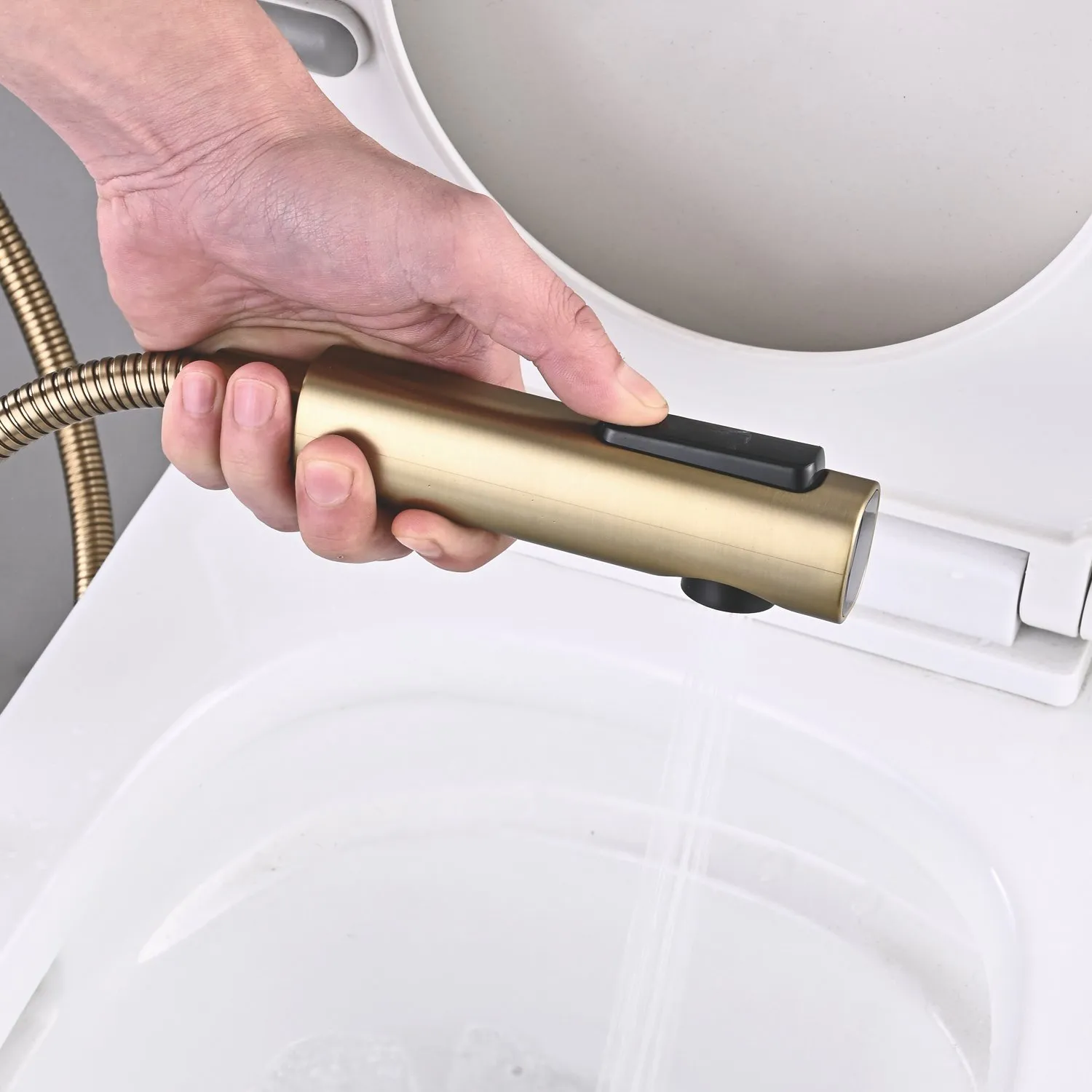 Гигиенический душ со смесителем Shevanik S6105G-1, золотой сатин