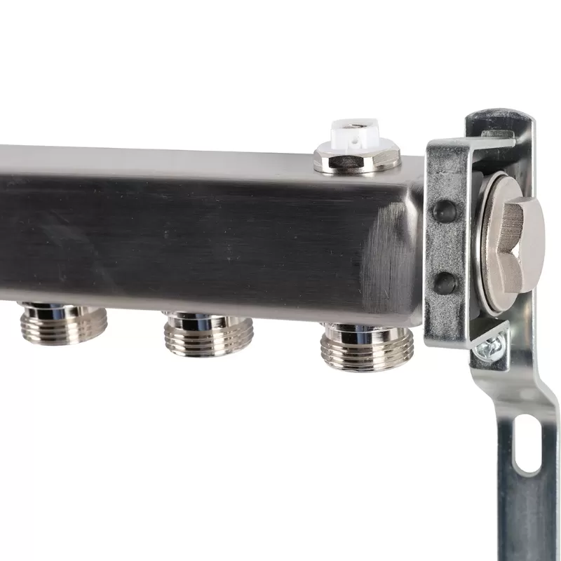 Коллектор Rommer 1"x3/4" на 12 контуров для радиаторной разводки (нерж. сталь) (RMS-4401-000012)