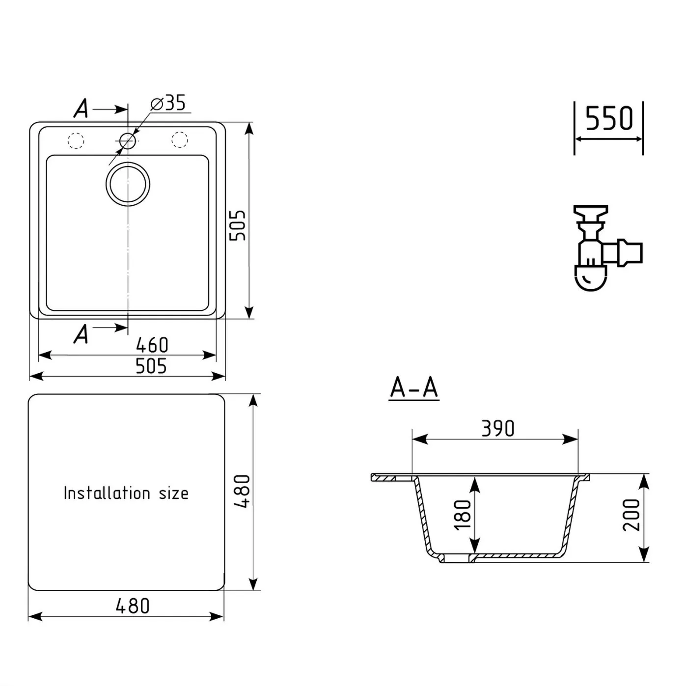 Кухонная мойка Ulgran Quartz Forte 505-02, лен