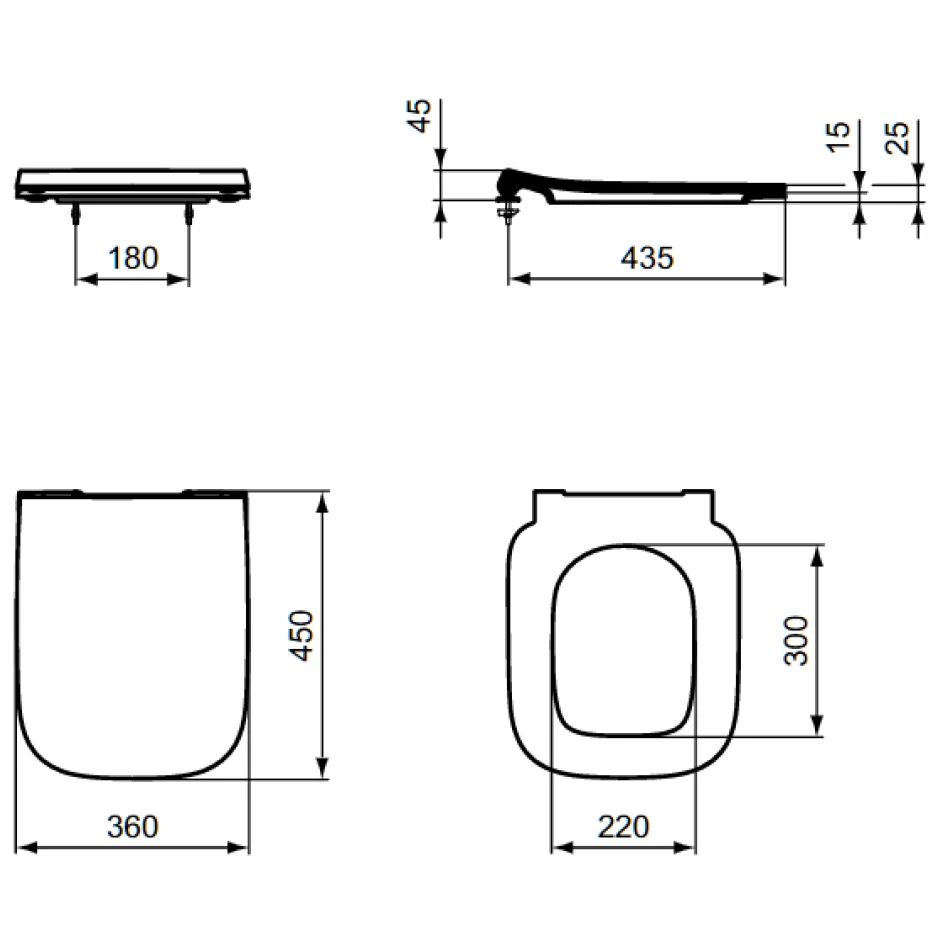 T500301 Ideal Standard i.life B УльтраТонкое сиденье и крышка с функцией плавного закрытия, дюропласт