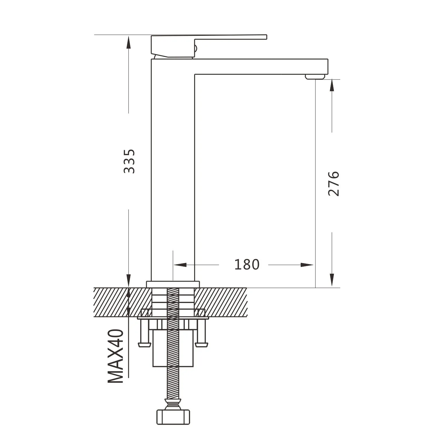 Смеситель для раковины Shevanik S7011H, черный