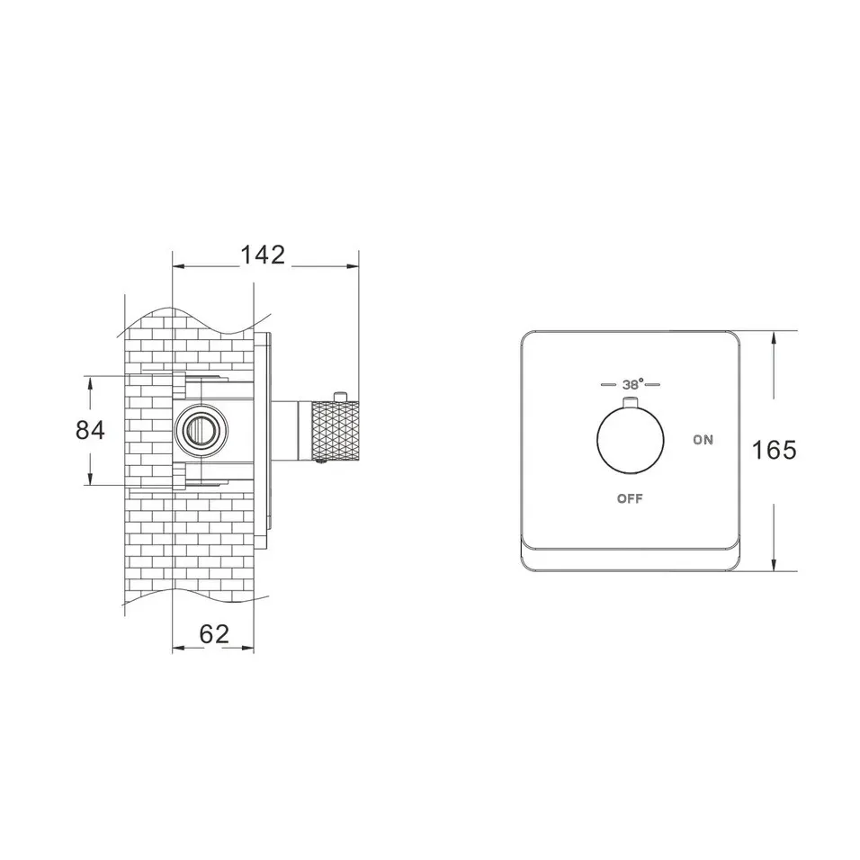 Гигиенический душ с термостатом Rose R105H, черный