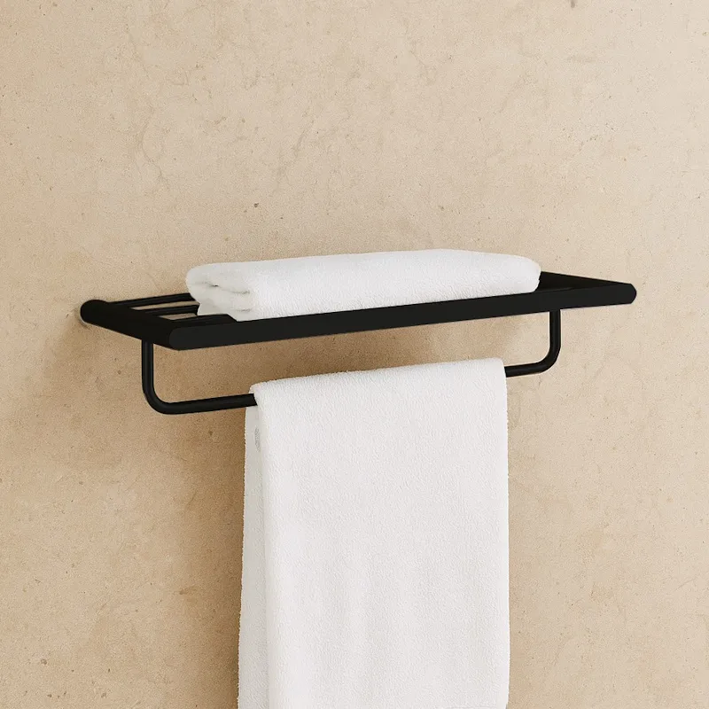 Полка для полотенец Knotlor  TR102BL, черный