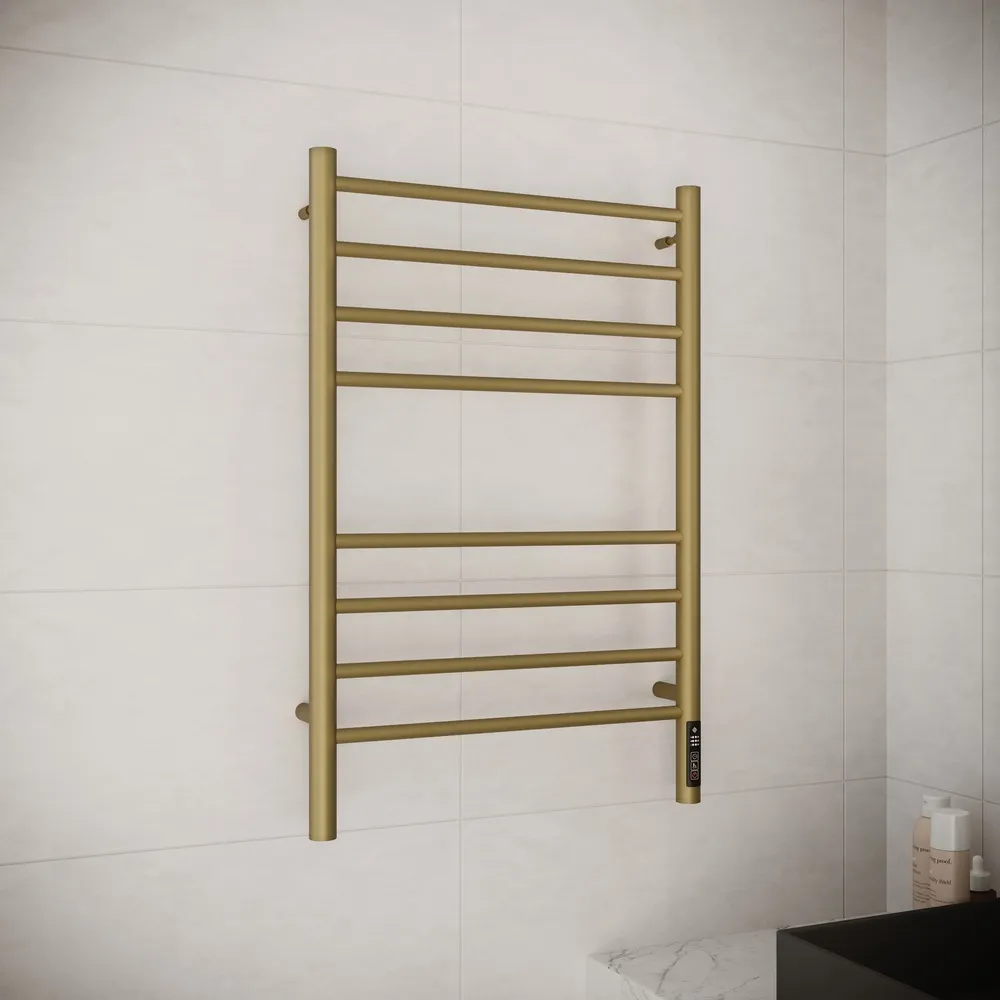 Полотенцесушитель электрический с диммером Terminus Аврора П8 50х80, золото арт