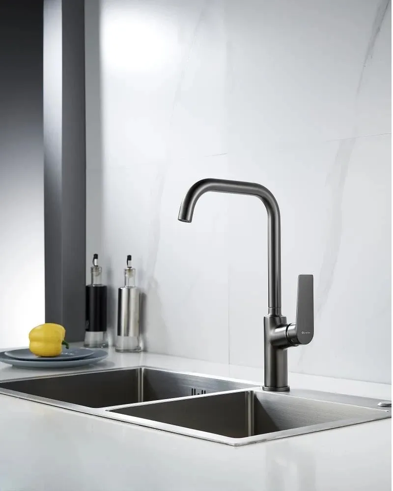 Смеситель для кухни Knotlor KN-61/GM, вороненая сталь