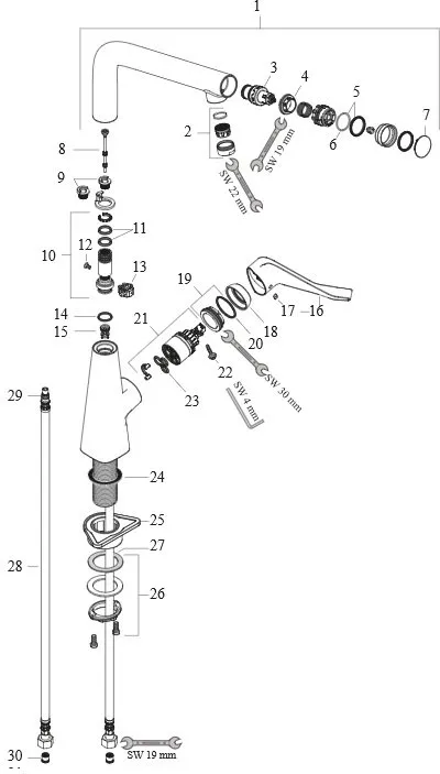 Смеситель для кухни Hansgrohe Metris Select хром 14883000