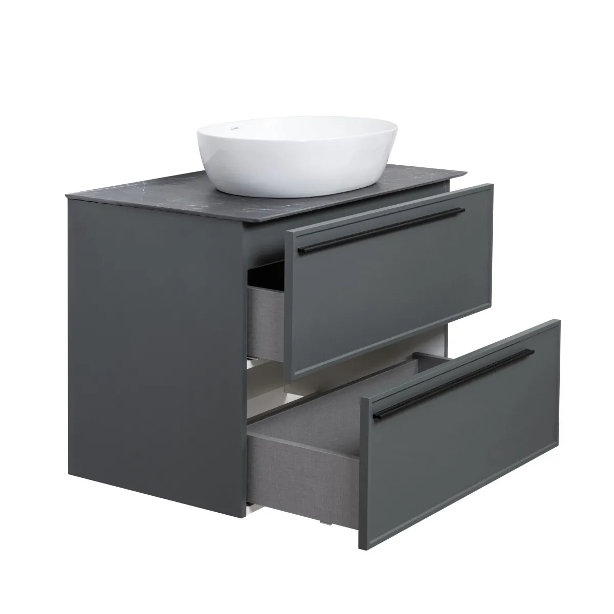 Тумба под раковину подвесная La Fenice Elba TWIN FNC-01-ELB-G-80-2, серо-зеленая