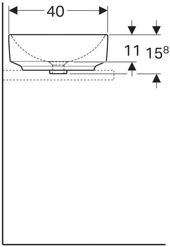 Раковина с установкой на столешницу Geberit VariForm овальной формы (55х40 см) (500.771.01.2)
