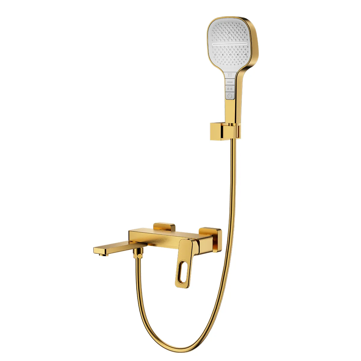 Смеситель Raglo для ванны и душа настенный излив поворотный 15 см, сатин золотой (R51.30.03)