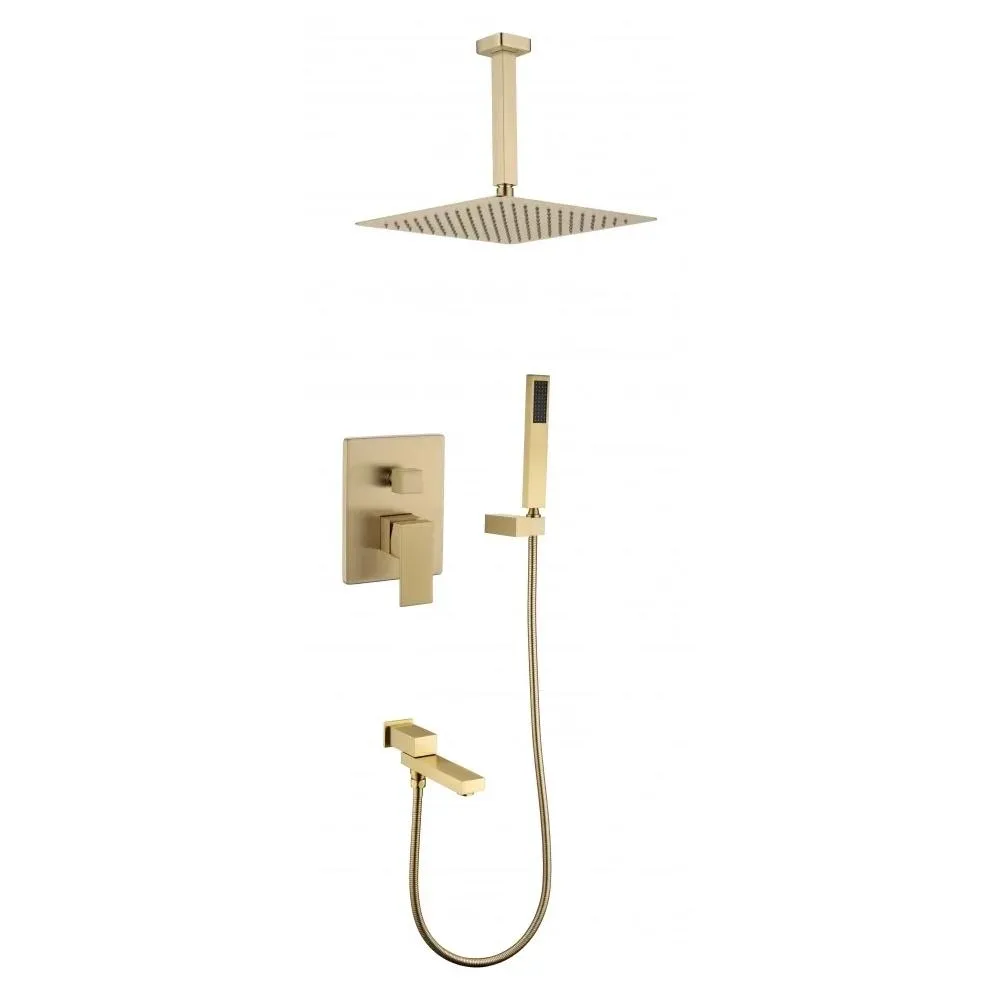 Душевая система встраиваемая Grocenberg GB5089MG-2, матовое золото