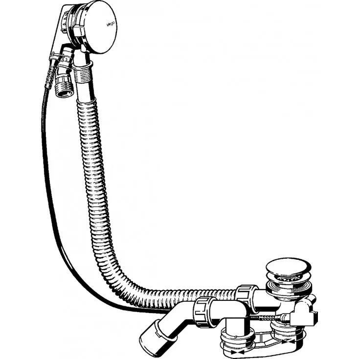 Сифон для ванны стандартный Viega Simplex Trio 6166.41, хром (728007)