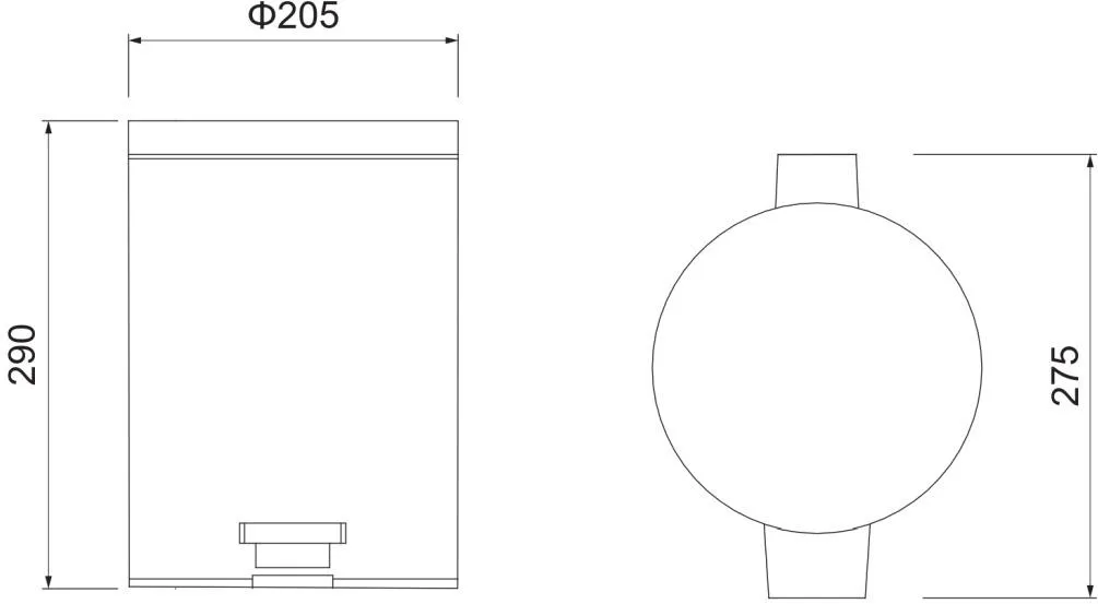 AQ4991MB корзина для мусора с педалью, 5л, матовый черный