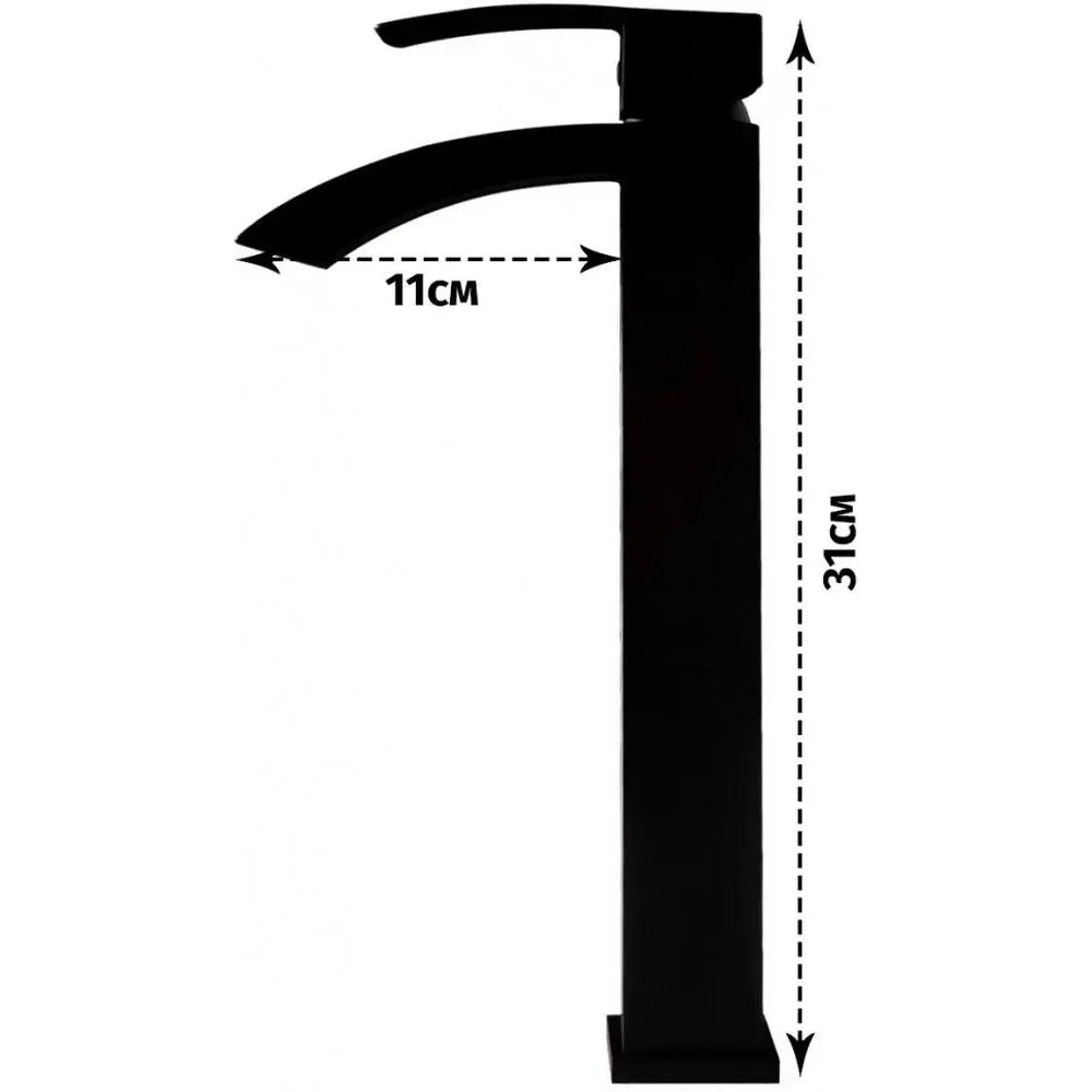 Смеситель для раковины высокий Grocenberg GB3007BL, черный