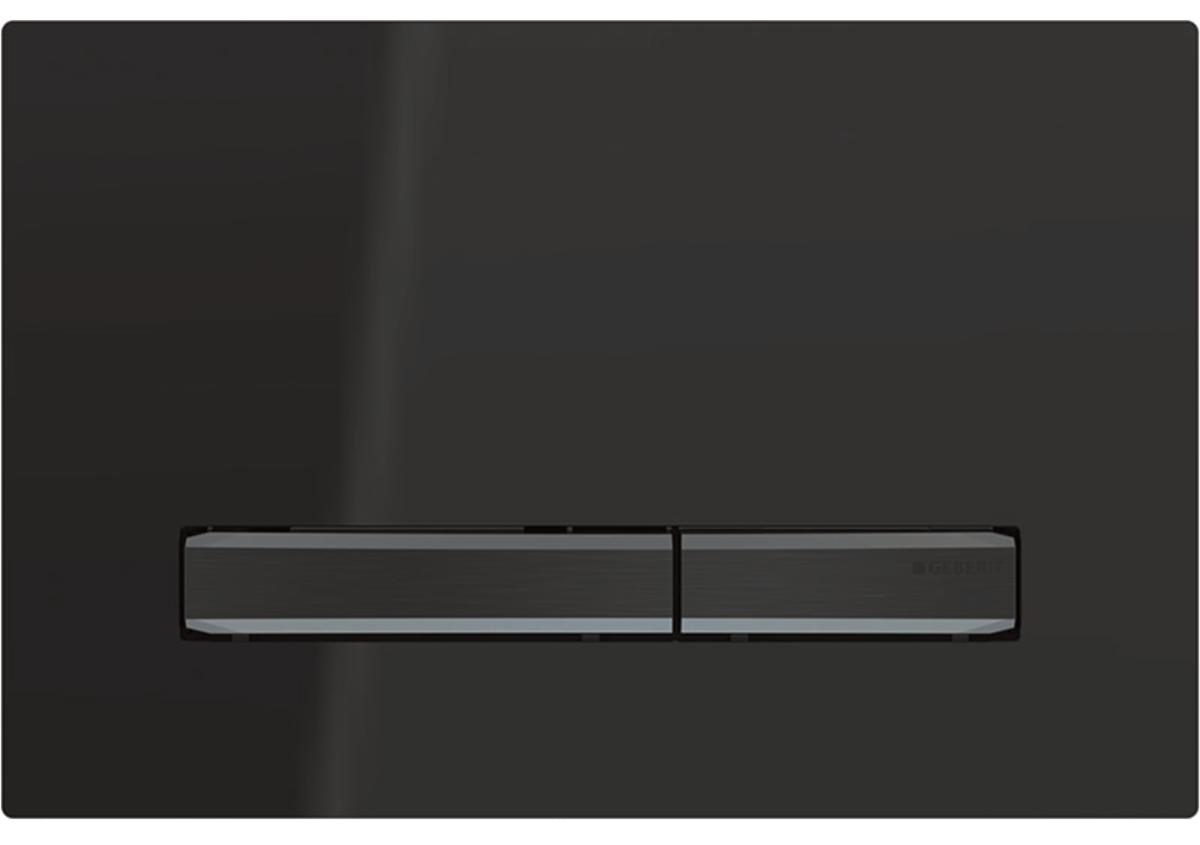 115.671.DW.2 Смывная клавиша Geberit Sigma50, для двойного смыва, цвет металлический хромированный черный: хромированный черный, черный