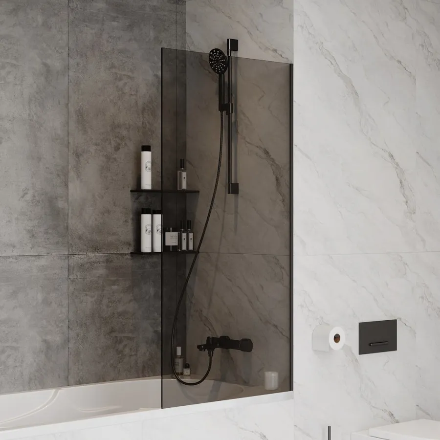 Шторка на ванну 70х140 см Maretti Marta MA41F7014098-560, профиль черный