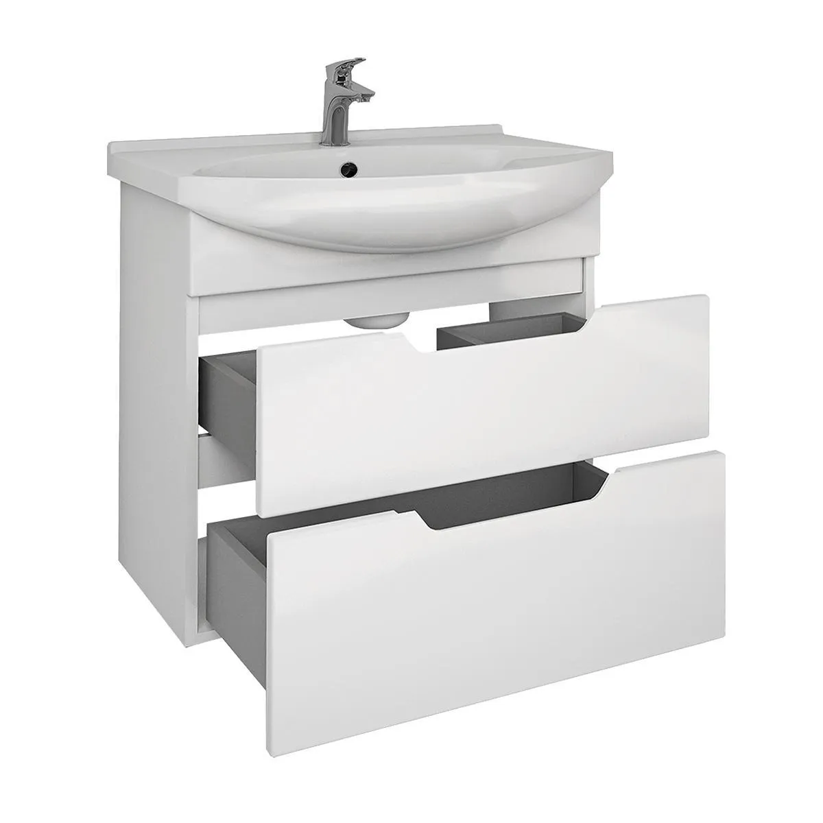 Тумба с раковиной подвесная/напольная Dreja Laguna Plus 75 см, белый