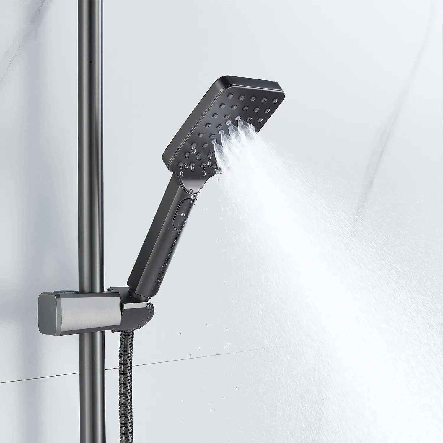 Душевая система Shevanik S8936T, оружейная сталь