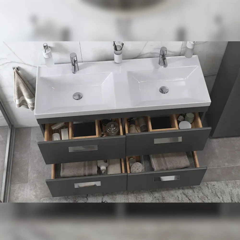 Тумба с раковиной напольная Velvex Orlando tn.ORL.CLA.120.4Y графит, 120 см