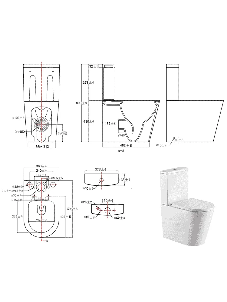Унитаз-компакт напольный Aquatek Оберон безободковый с бачком, торнадо (AQ1273ST-00)