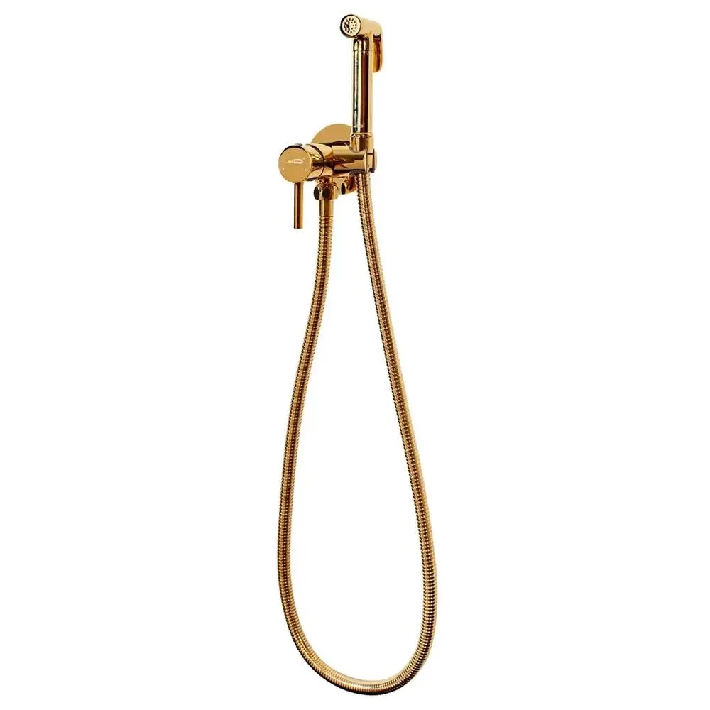 Гигиенический душ со смесителем встраиваемый Hansberge H3099GO, золото