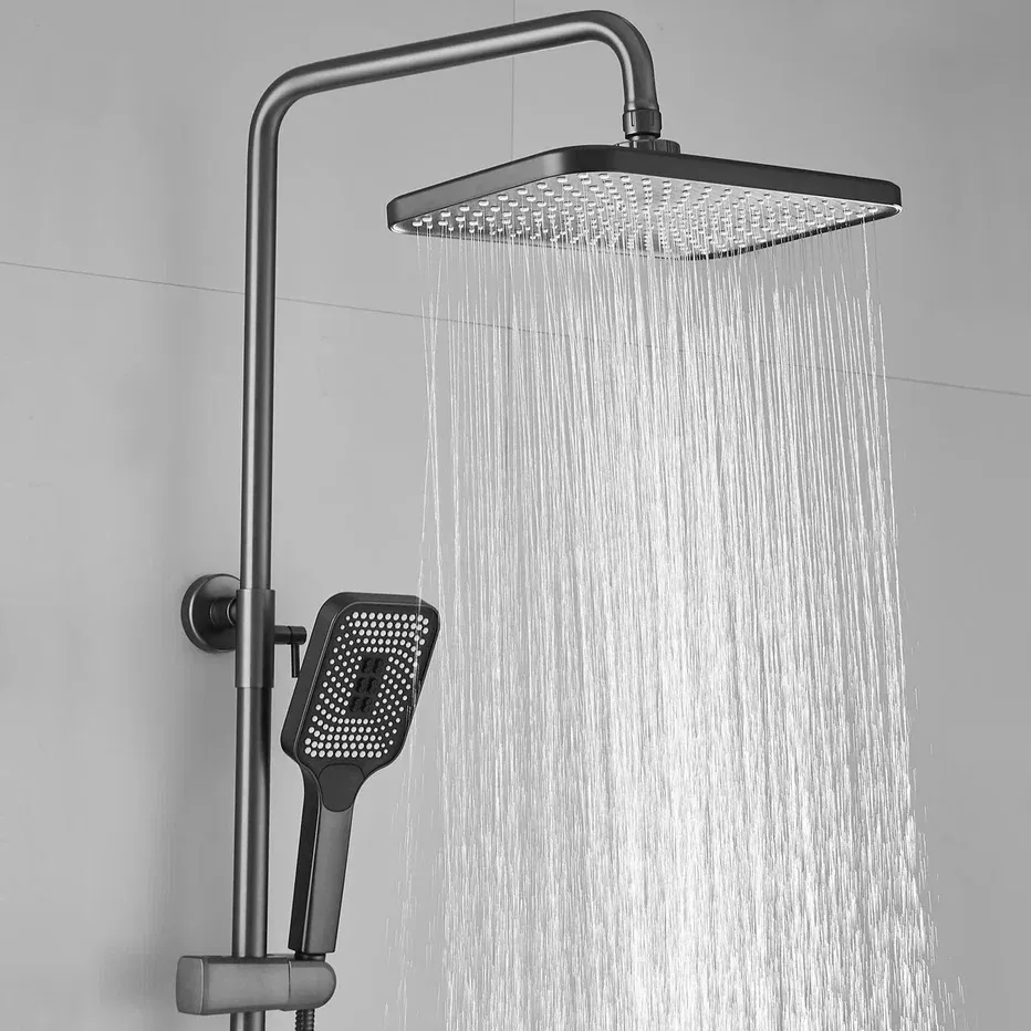 Душевая система Shevanik S9136T, оружейная сталь
