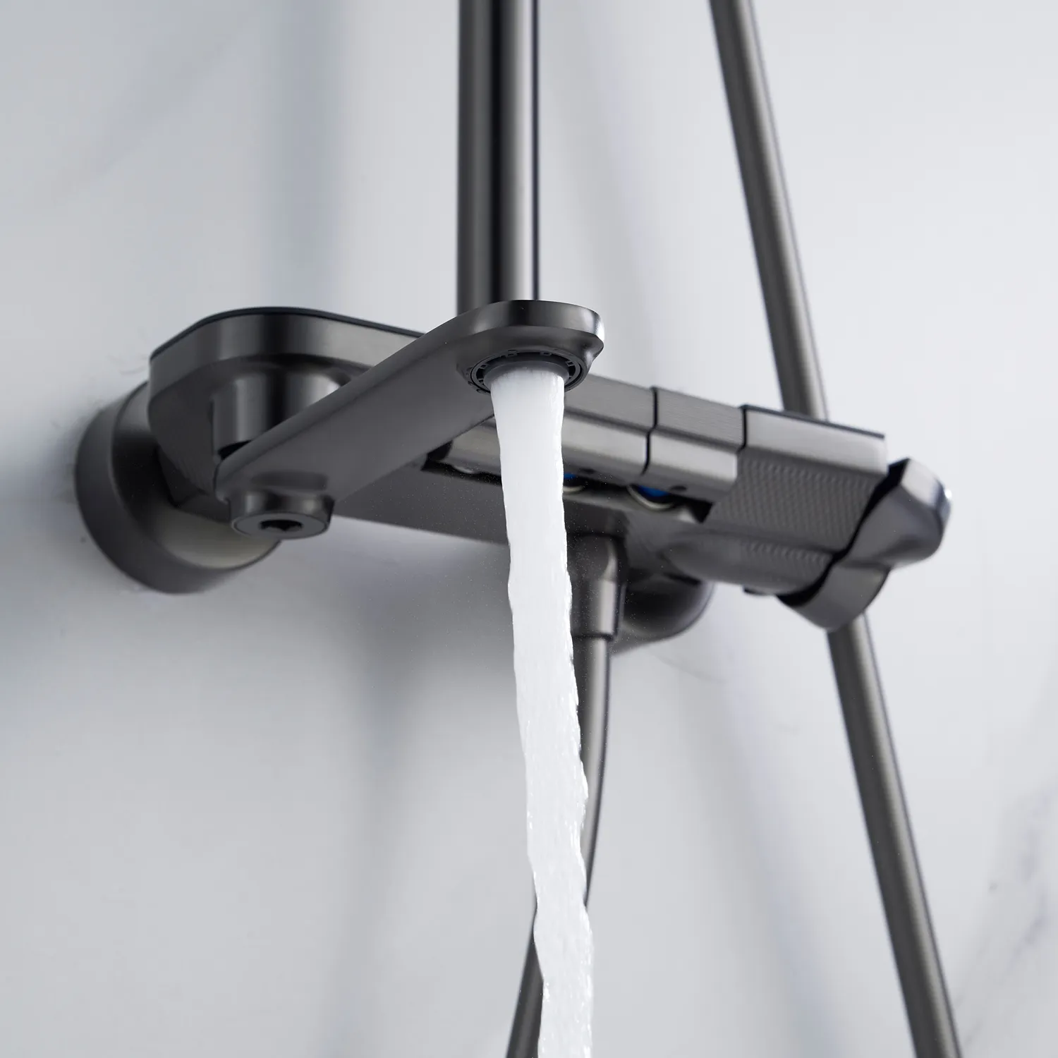 Душевая система Shevanik S4726T, оружейная сталь