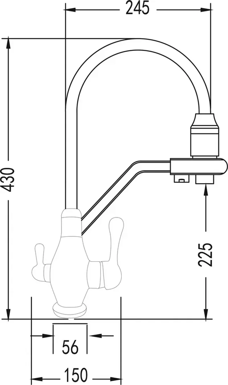 Смеситель для кухни Rose R858H, черный