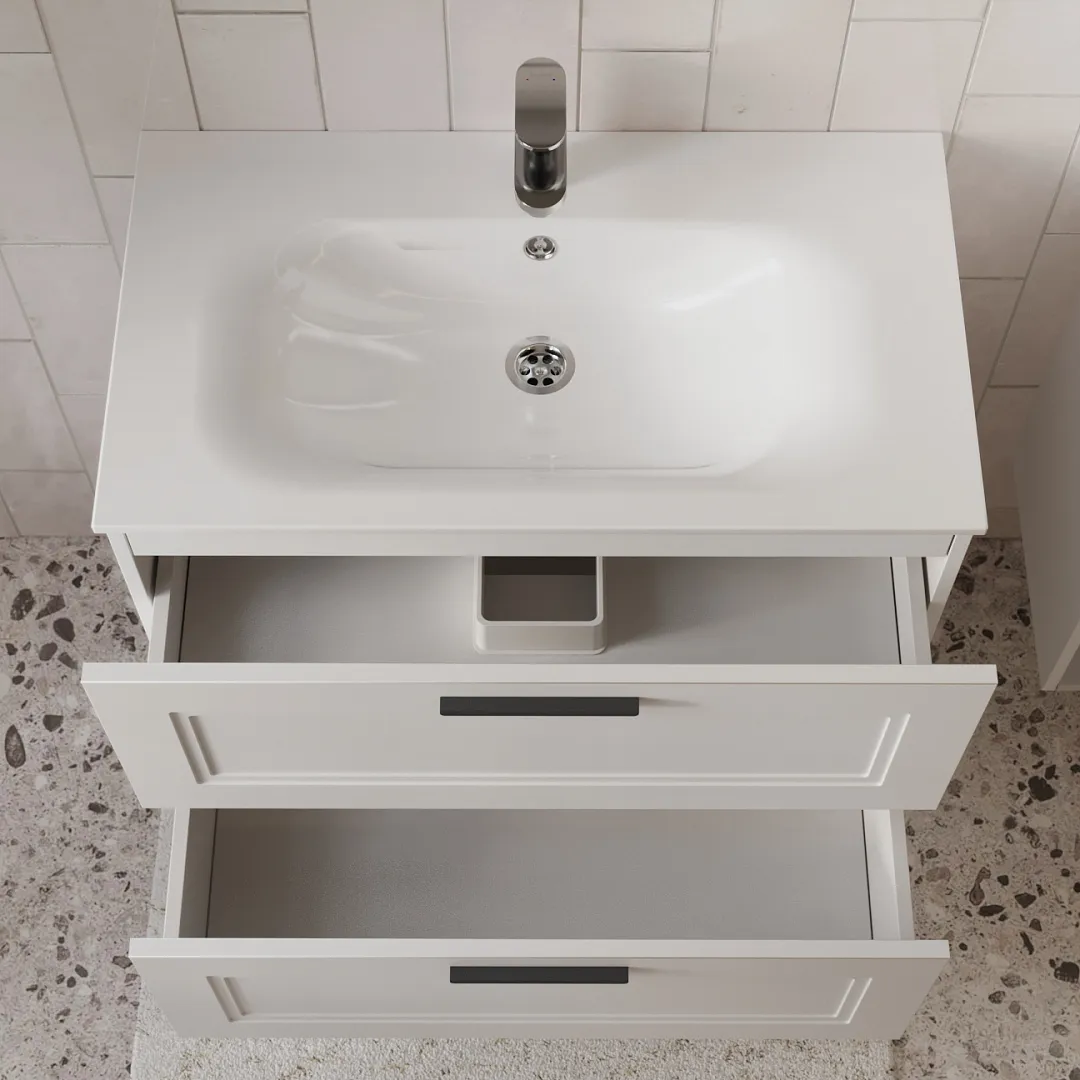 Тумба с раковиной подвесная (80см) Terminus Classik CLA10802900301O, белый