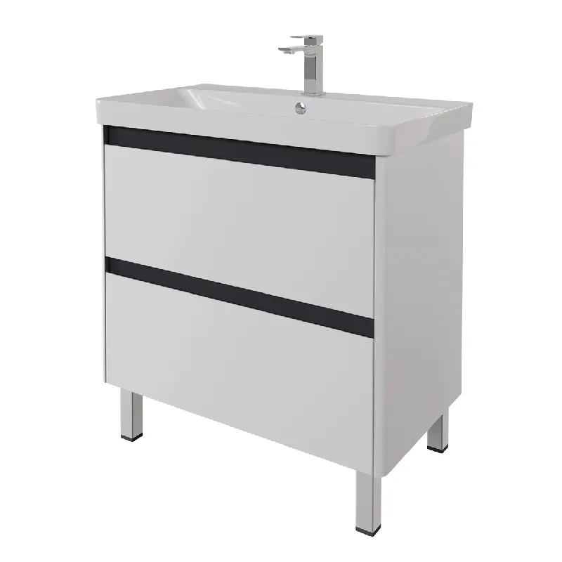 Тумба с раковиной подвесная/напольная Dreja Luxury Plus 80 см, белый