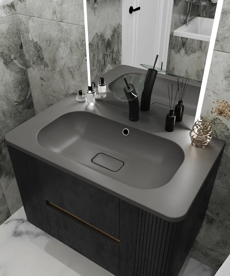 Раковина Florentina Нева 80 см 10.250.00800.307, серый шёлк