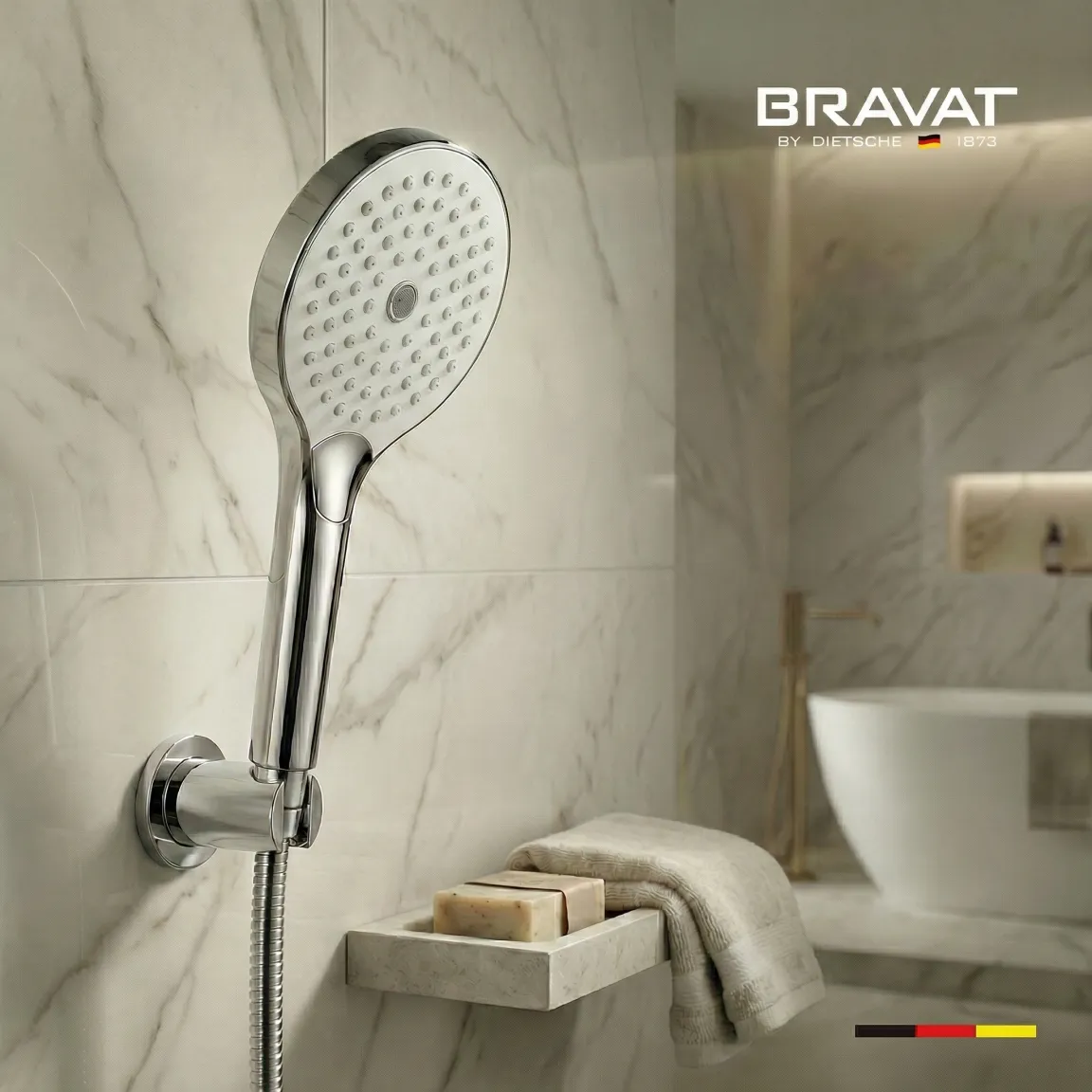Лейка для душа цвет хром BRAVAT (D2145CP-SW)