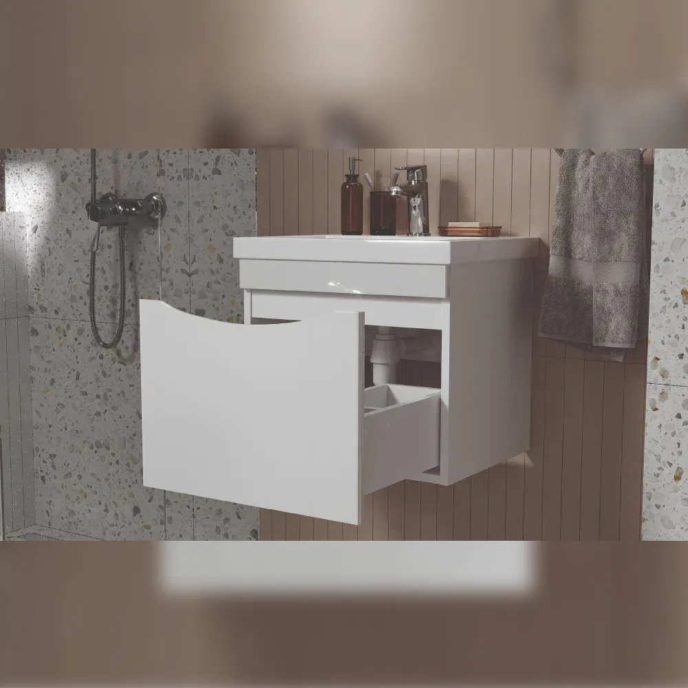 Тумба с раковиной подвесная Velvex Vizo tp.VIZ.COM.50.1Y, 50 см