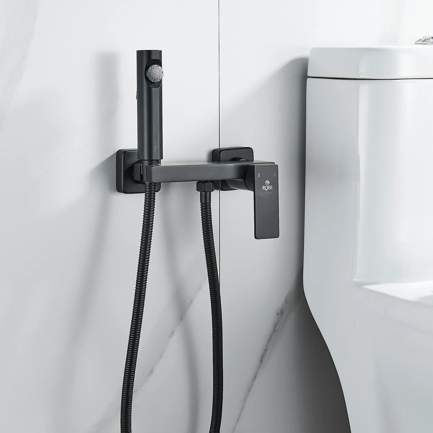 Гигиенический душ со смесителем Rose R1805H-1, черный