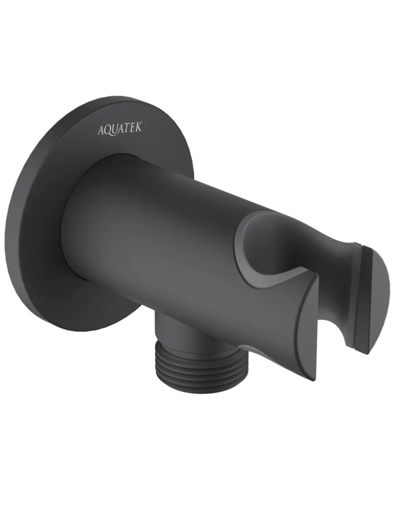 Шланговое подсоединение AQUATEK, с держателем, матовый черный AQ2460MB