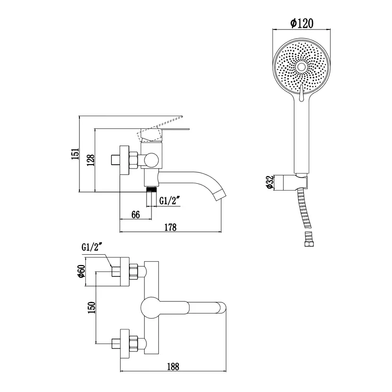 Смеситель для ванны Fmark FS8206A