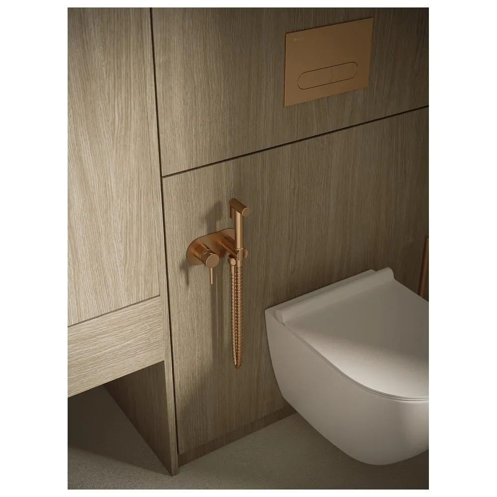 Гигиенический душ со смесителем встраиваемый Knotlor FHS01S1RB, бронза