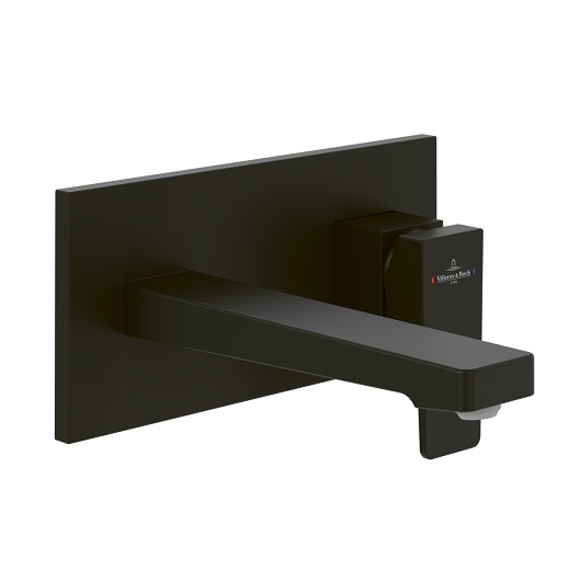 Смеситель для раковины настенный Villeroy & Boch Architectura Square, черный матовый (TVW125003000K5)