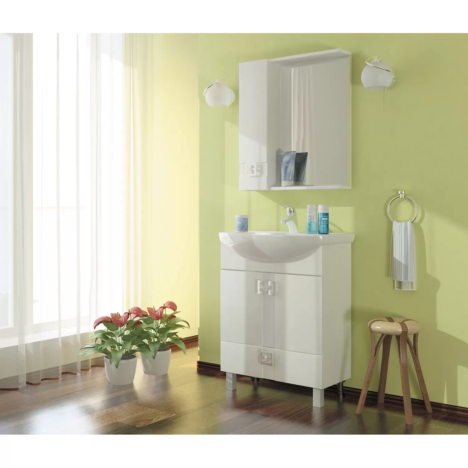 Тумба для ванной MIXLINE "КВАДРО 1-65" под ум.Элеганс-65 (550493)